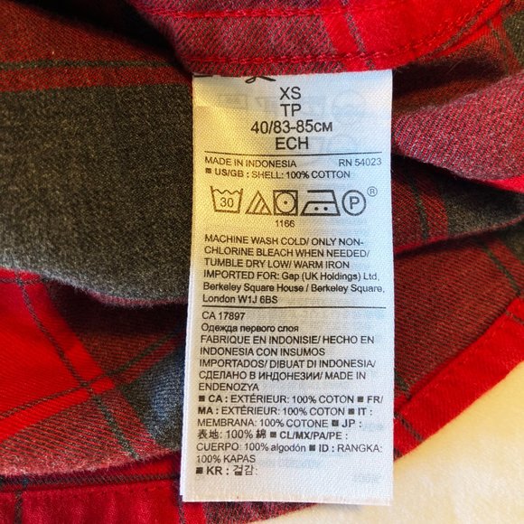 BANANA REPUBLIC Women's Oxford Red/Grey Plaid Dillon Shirt, XS - Picture 6 of 6